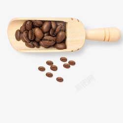 陶瓷勺子咖啡豆实物psd样机高清图片