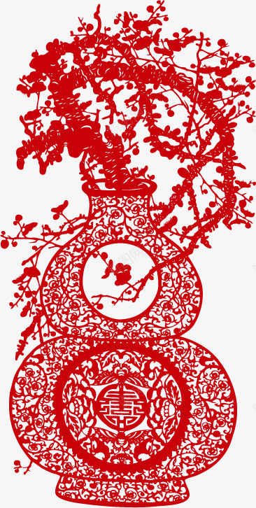 梅花剪纸png免抠素材_88icon https://88icon.com 剪纸 梅花