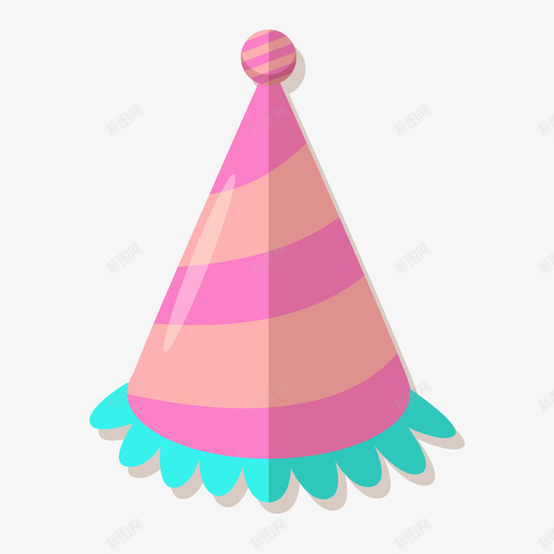 彩色生日派对png免抠素材_88icon https://88icon.com 卡通 帽子 彩色 条纹 生日派对 粉色