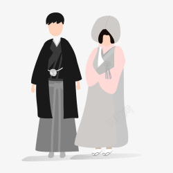 日本服饰日本服饰新郎新娘高清图片