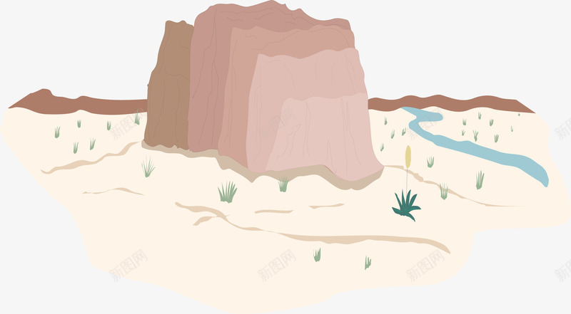 沙漠矢量图eps免抠素材_88icon https://88icon.com 干涸 沙漠 石头 矢量图