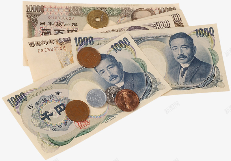 日本货币png免抠素材_88icon https://88icon.com 交易 日本 流通 硬币 纸币