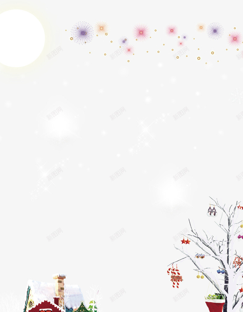 圣诞温馨海报时尚元素png免抠素材_88icon https://88icon.com 圣诞时尚元素 圣诞树 圣诞节 海报 海报素材 烟花 雪人