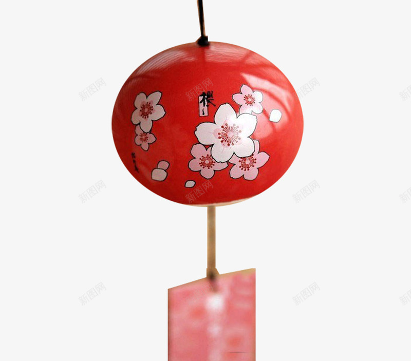 红色可爱陶瓷日本风铃png免抠素材_88icon https://88icon.com 免扣 可爱 日本风铃 素材 红色 陶瓷