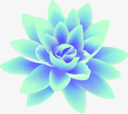 蓝色唯美卡通花朵分层素材