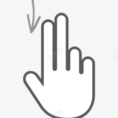 下来手指手势手互动滚动刷卡交互图标图标