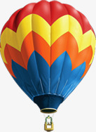 彩色卡通条纹节日热气球素材