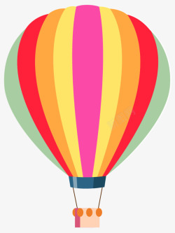 彩色条纹迷你风格热气球矢量图素材