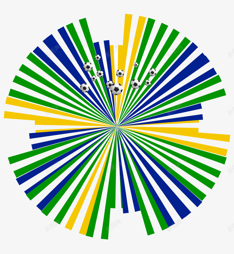 圆形放射背景png免抠素材_88icon https://88icon.com 多彩 放射 线条 足球