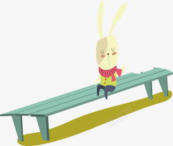森林动物休闲的小兔子卡通插画素矢量图素材