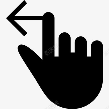 一个桌子一个手指点击左黑手符号图标图标