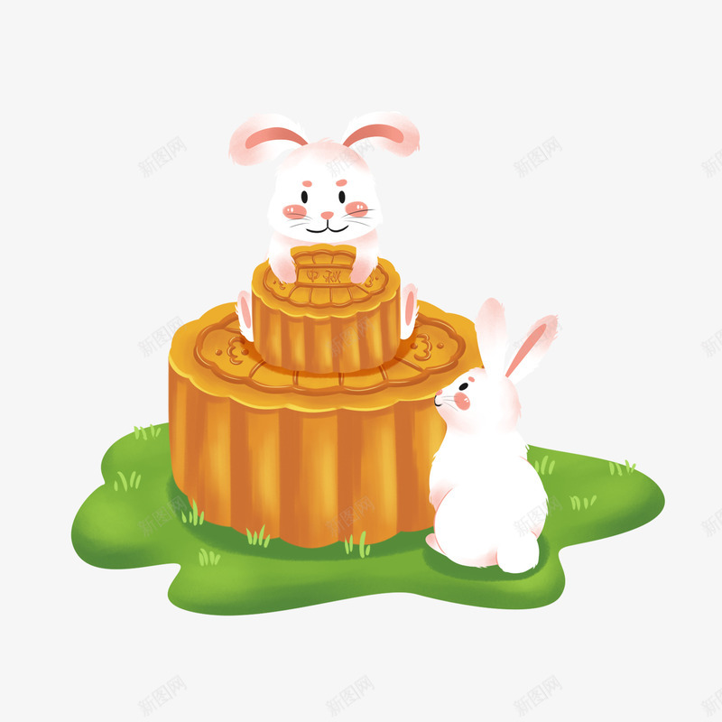 中秋爱吃月饼的兔子元素png免抠素材_88icon https://88icon.com 元素 免扣 兔子 素材 艺术