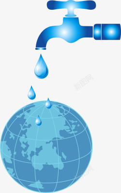 世界水日蓝色水滴素材