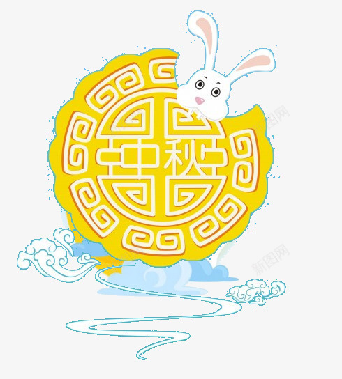 吃月饼的兔子png免抠素材_88icon https://88icon.com 中秋 卡通 月饼