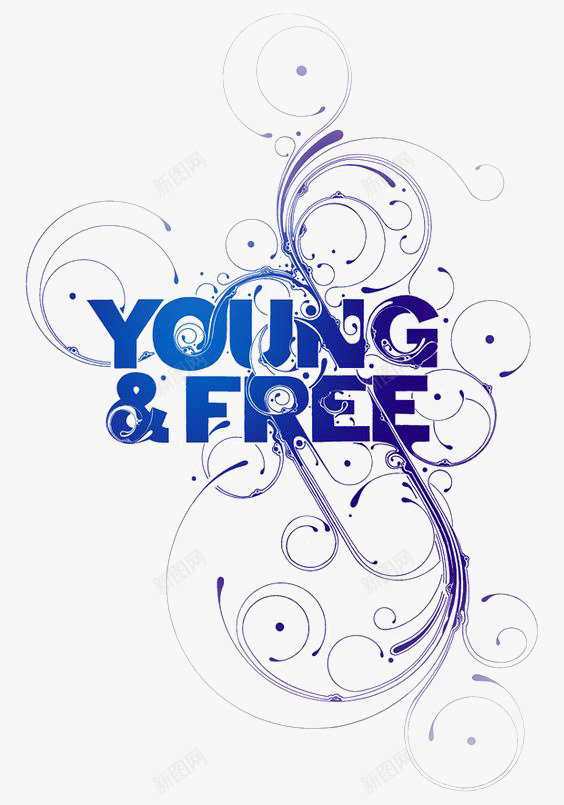 年轻自由png免抠素材_88icon https://88icon.com FREE YOUNG 创意英文艺术字 年轻 文字排版 深蓝色 自由 花纹 英文字体设计 英文字装饰 通用英文艺术字