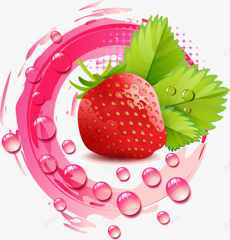 新鲜草莓水果背景png免抠素材_88icon https://88icon.com 水滴 矢量素材 精美水果 草莓