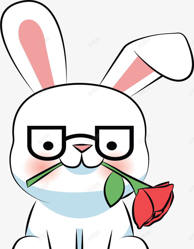 叼着玫瑰花的兔子矢量图ai免抠素材_88icon https://88icon.com 兔子简笔画 兔年 小白兔 求爱兔子 爱情 爱情兔子 玫瑰兔子 矢量png 矢量图