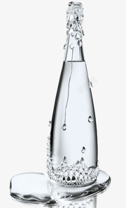 水瓶样机装满水的玻璃瓶高清图片
