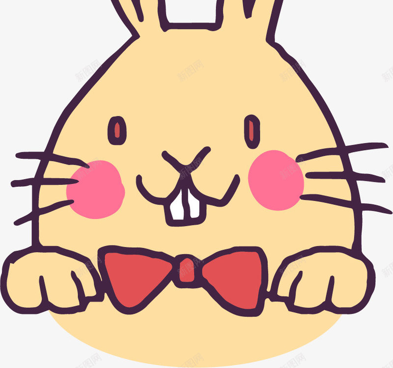 戴红色领结的小兔子png免抠素材_88icon https://88icon.com 兔牙 可爱 复活节 小兔子 小动物 生肖 红色领结
