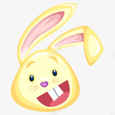 黄色板牙兔子图标图标