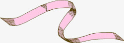 粉红彩绘丝带装饰素材