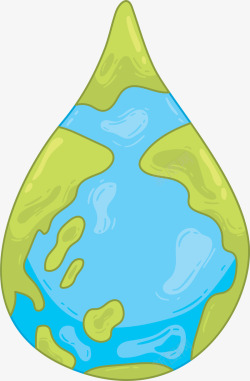 卡通创意地球水滴素材