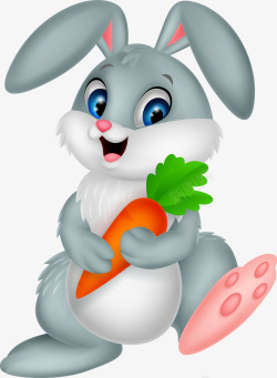 抱萝卜的兔子素材