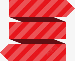 红色条纹螺旋彩带矢量图素材
