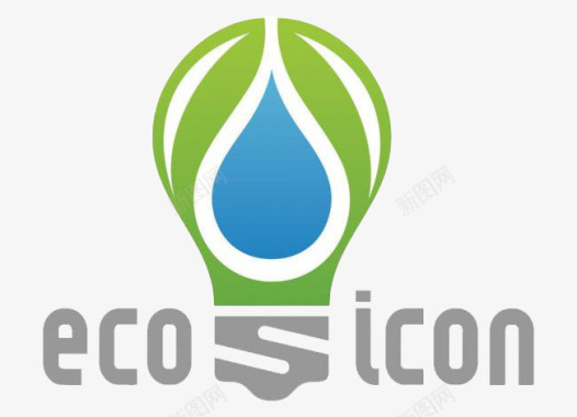 创意绿色树枝灯泡形公司logo图标图标