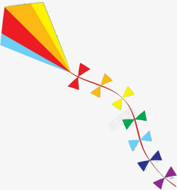 彩色条纹个性风筝素材