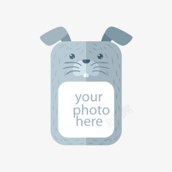 灰色兔子相片框素材