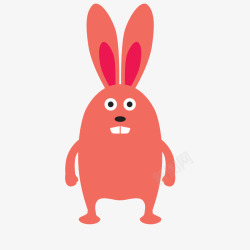 红色可爱大耳朵兔子素材