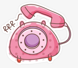 粉红色卡通电话素材