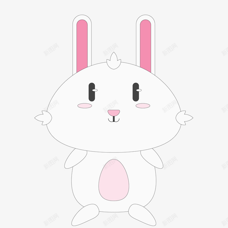 卡通萌萌哒小兔子矢量图ai免抠素材_88icon https://88icon.com 动物设计 可爱 复活节 小兔子 手绘 萌萌哒 矢量图