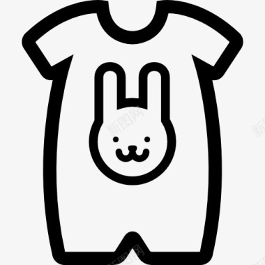 电子邮件概述婴儿的布兔子头的轮廓图标图标