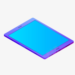 蓝色渐变平板电脑元素矢量图素材
