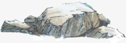 手绘水彩岩石首页素材