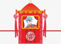 中国古代红色经典花轿素材