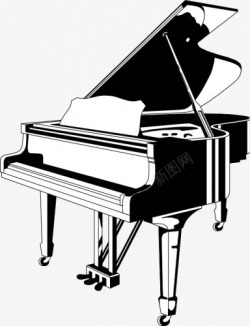 卡通手绘钢琴乐器素材