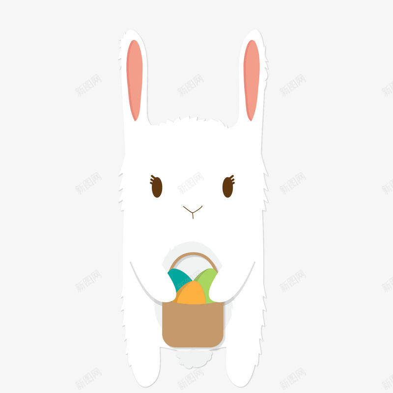 卡通提着篮子的小兔子矢量图ai免抠素材_88icon https://88icon.com 动物设计 卡通 可爱 大自然 小兔子 森林 篮子 矢量图