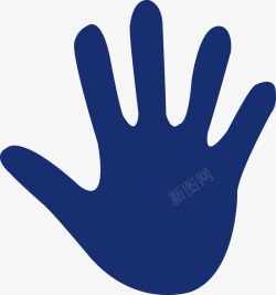 蓝色手掌蓝色展开的手掌图高清图片