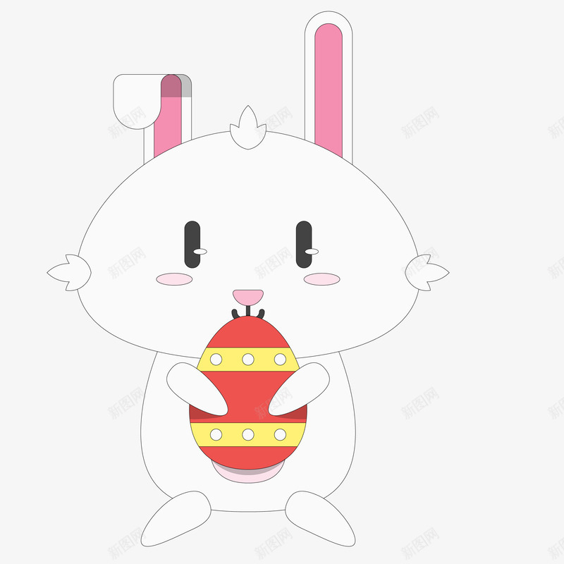 拿着彩蛋的复活节小兔子矢量图ai免抠素材_88icon https://88icon.com 动物设计 卡通 复活节 小兔子 彩蛋 手绘 矢量图