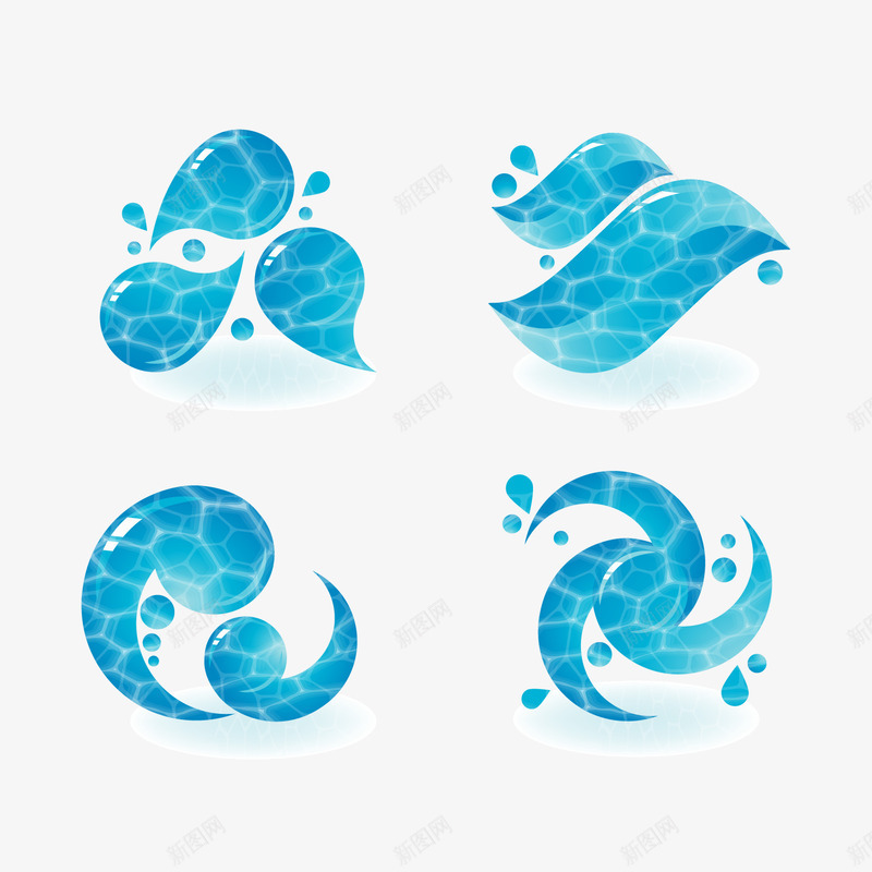 波浪水珠png免抠素材_88icon https://88icon.com 卡通 波浪 蓝色水珠