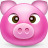 可爱粉红猪头图标图标