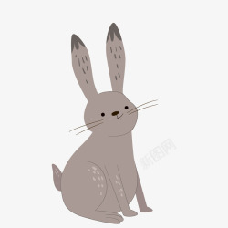 卡通灰色小兔子素材