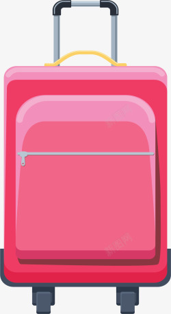 粉红色旅游拉杆箱矢量图素材