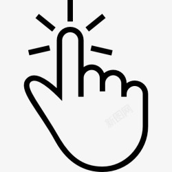 笔划手形符号的一个手指轻拍手势图标高清图片