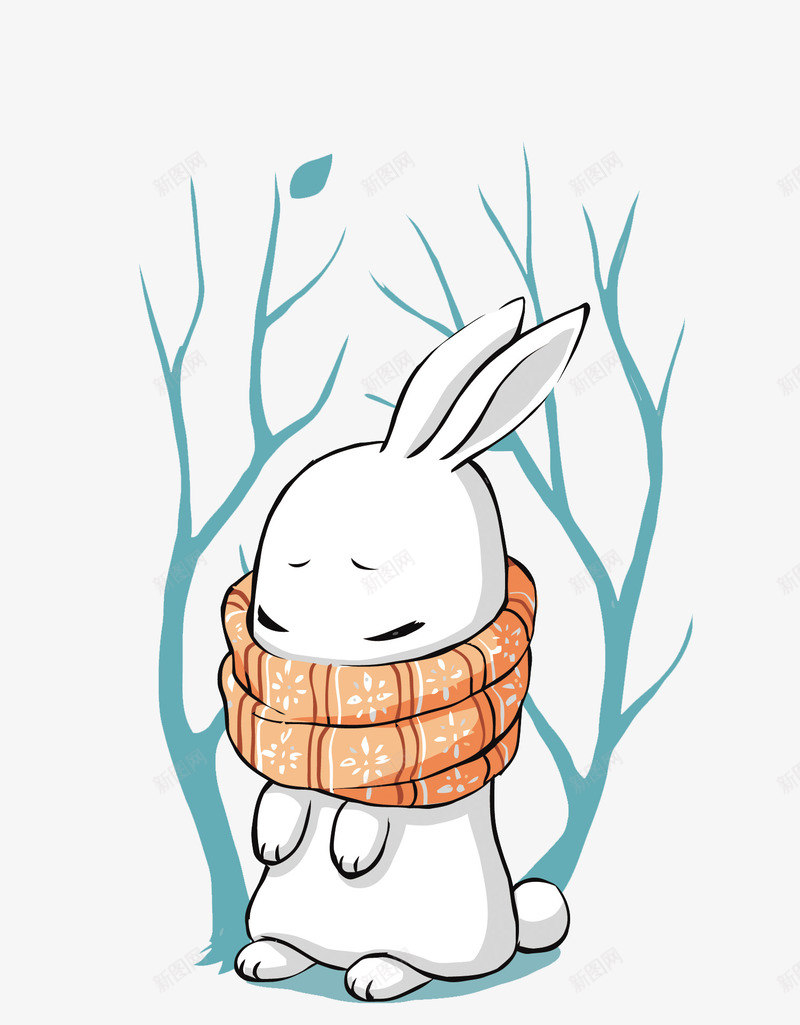 寒冷的兔子png免抠素材_88icon https://88icon.com PNG PNG免费下载 PNG图片 兔子 卡通 围巾 寒冷