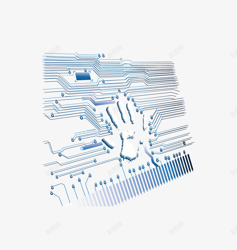 蓝色电路线路图png免抠素材_88icon https://88icon.com 主板 卡通 卡通线路图 彩色 技术 电流线条 电流线路 电线 科技 线路 蓝色