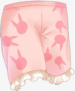 粉色可爱小兔子裤子素材